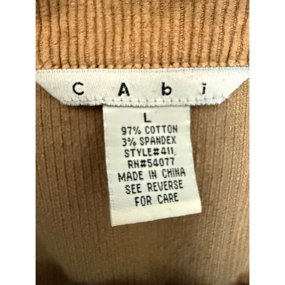 CAbi Casey Corduroy Jacket Brown khaki size Large - Picture 5 of 10